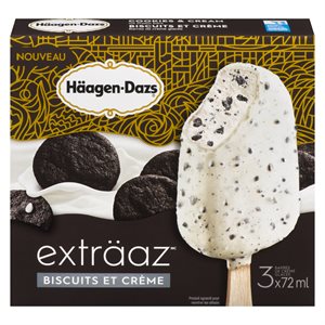 Barre crème glacée biscuits & crème 3x72ml