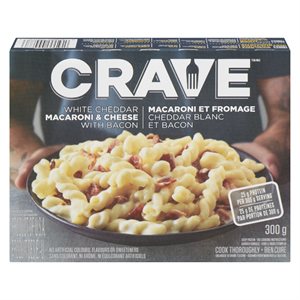 Macaroni et fromage cheddar blanc & bacon 300gr