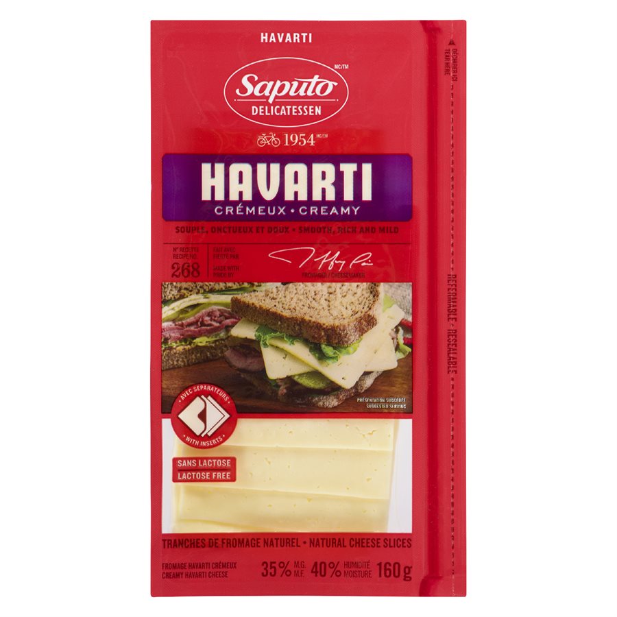 Fromage havarti tranché s. lactose 160gr