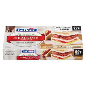 Bacon précuit original format familial 90gr