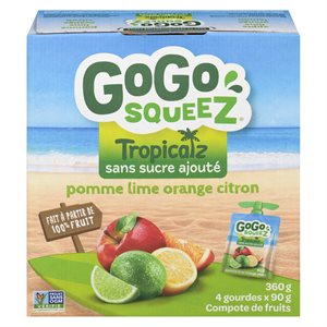 Gogo Squeez Tropical pomme-lime-citron-orange 360gr